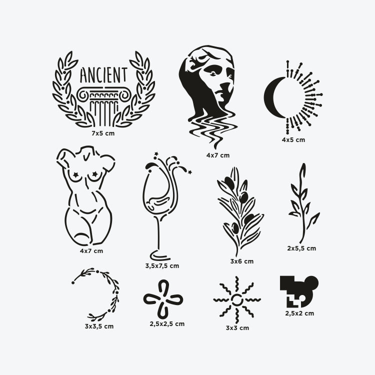 Set Complet Tatuaje Temporare Sablon + Spray - Ephesus