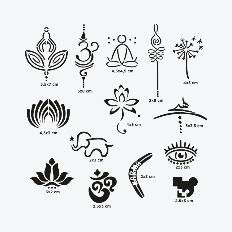 Set Complet Tatuaje Temporare Sablon + Spray - Goa