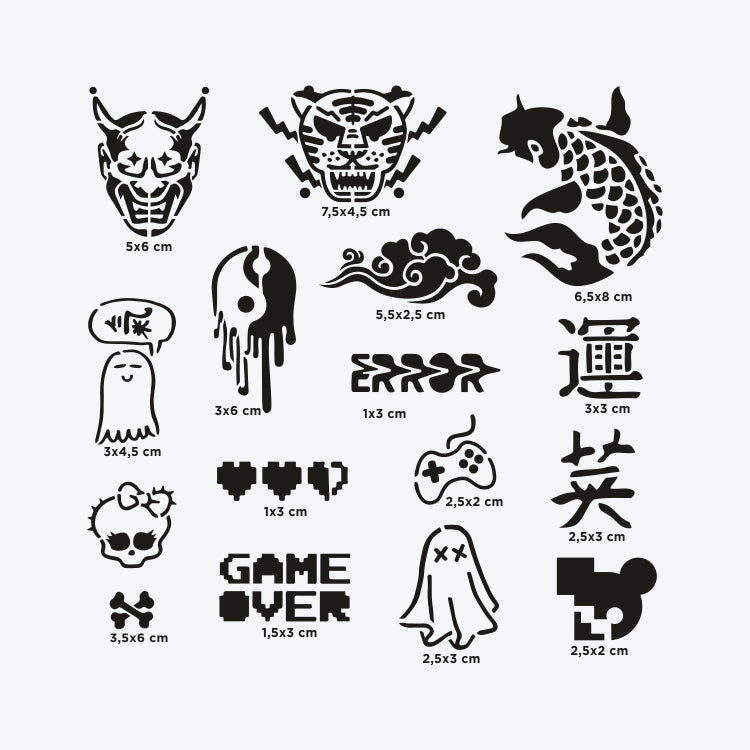 Set Complet Tatuaje Temporare Sablon + Spray - Tokyo