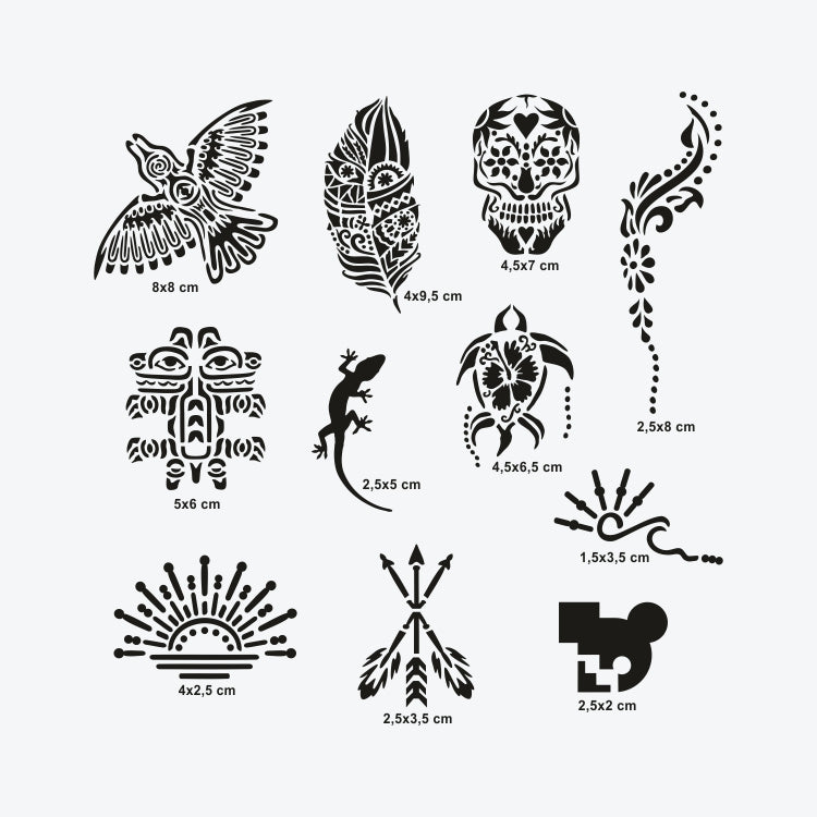 Set Complet Tatuaje Temporare Sablon + Spray - Tulum