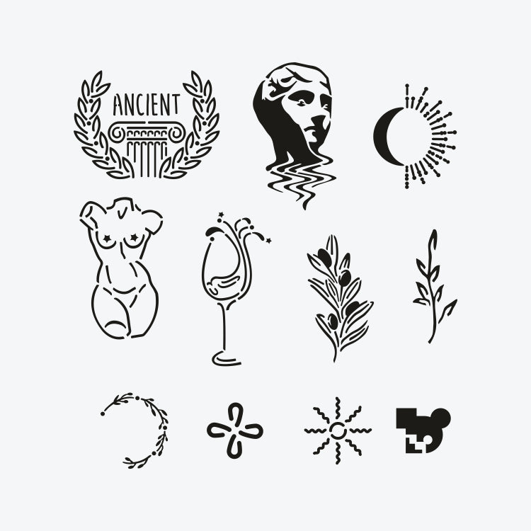 Set Complet Tatuaje Temporare Sablon + Spray - Ephesus