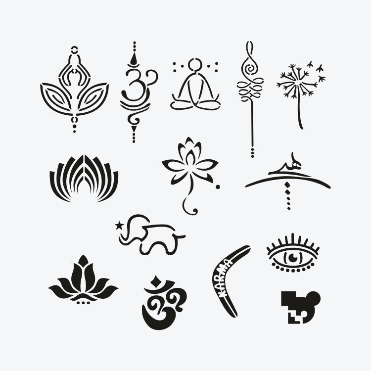 Set Complet Tatuaje Temporare Sablon + Spray - Goa