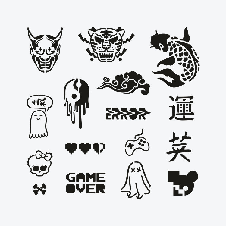 Set Complet Tatuaje Temporare Sablon + Spray - Tokyo