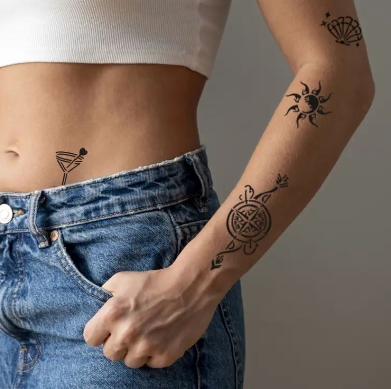 Set Complet Tatuaje Temporare Sablon + Spray - Sea Vibes