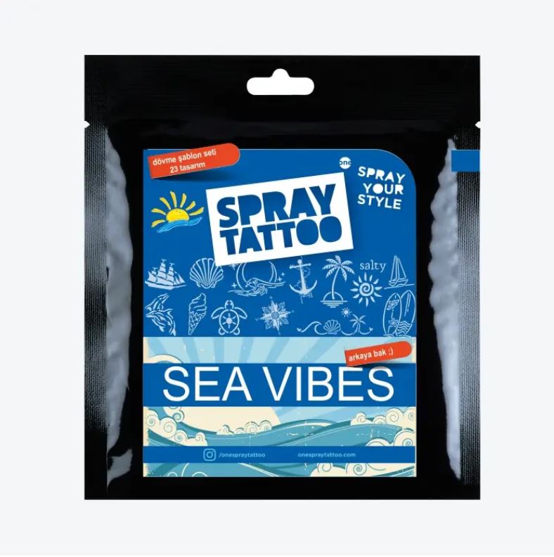 Set Complet Tatuaje Temporare Sablon + Spray - Sea Vibes